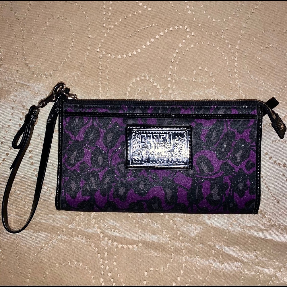 Coach Poppy Daisy Leopard Ocelot Glam Wallet